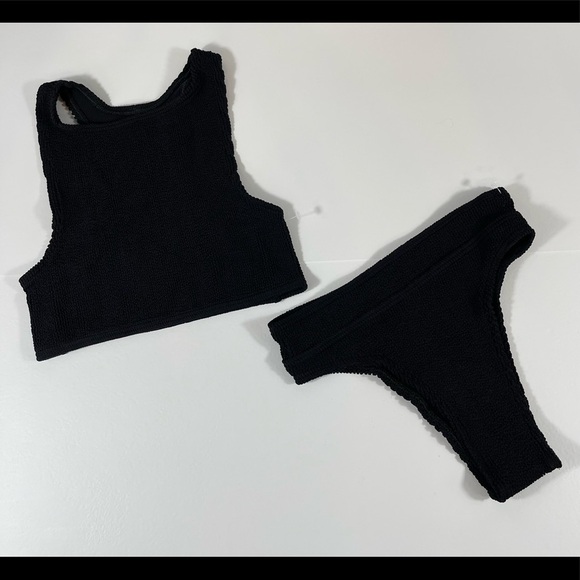 Bond-Eye the Sydney Bikini Top & the Savannah Bikini Bottom Black O/S - Picture 3 of 10